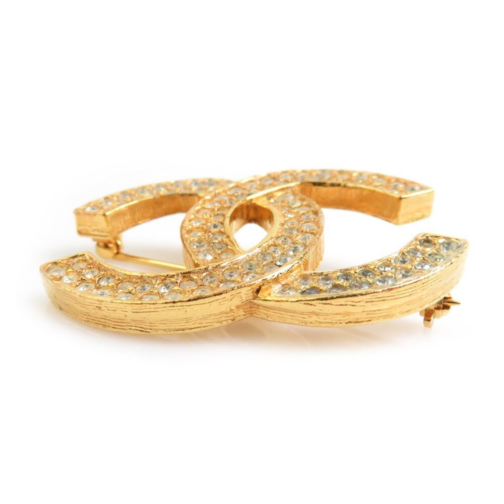 CHANEL Authentic Gold Logo Brooch - Picture 4 of 5